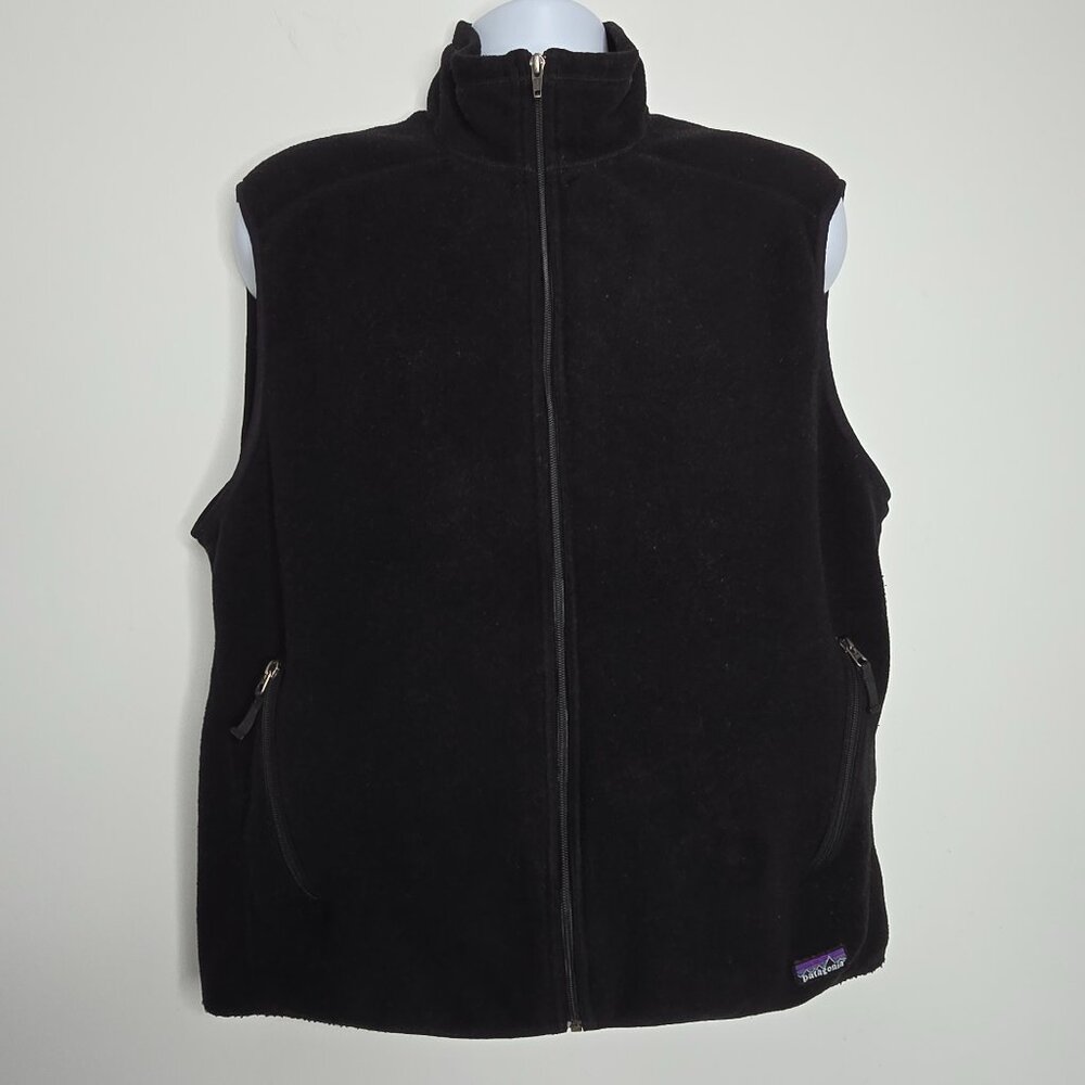 Patagonia Synchilla Men's XL Black Fleece Vest Full Zip Pockets Outdoor